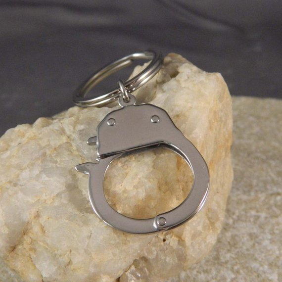 Stainless Steel Handcuff Keychain